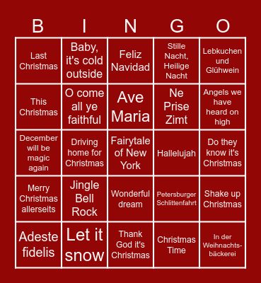 O du fröhliche 2 Bingo Card