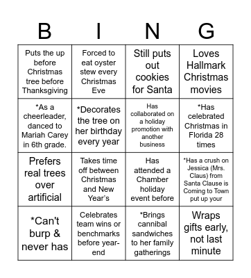 Mingle Bingo Card