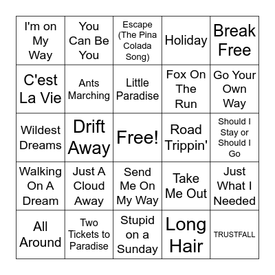 Rounds 3 & 4 - I Need a Vacation Bingo Card