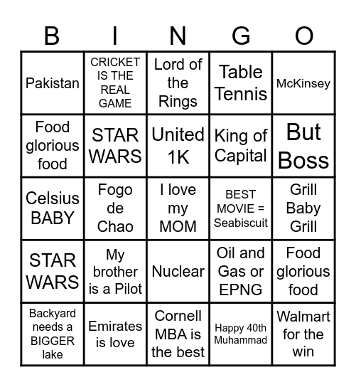 BIRTHDAY BINGO Card