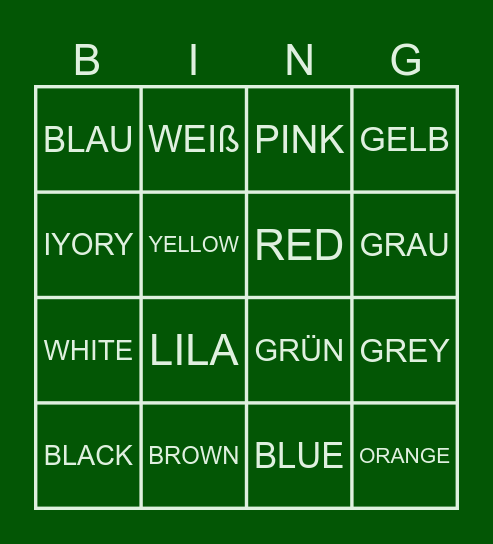 FARBEN Bingo Card