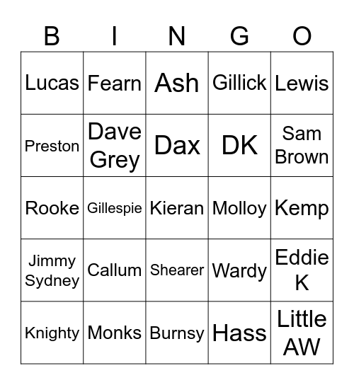 OHAFC XMAS 2025 Bingo Card