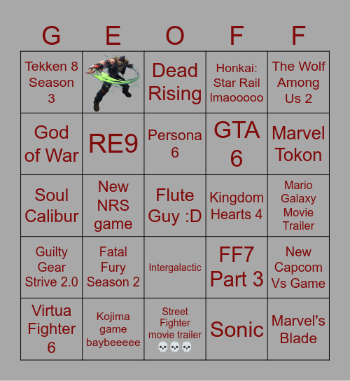 TGA 2025 Bingo Card