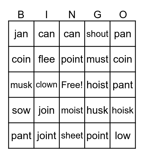 T5 Week 1 Bingo Card