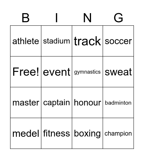 Unit Bingo Card
