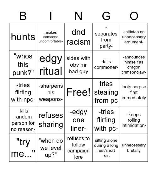Dragon Crimsonclaw Bingo Card