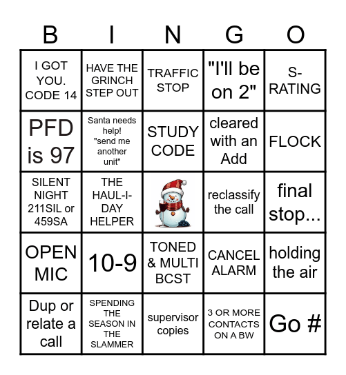 DISPATCHER BINGO Card