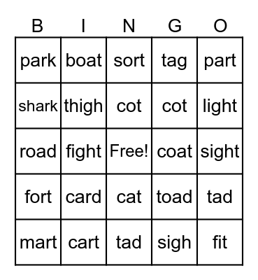 T5 Week 6 Bingo Card
