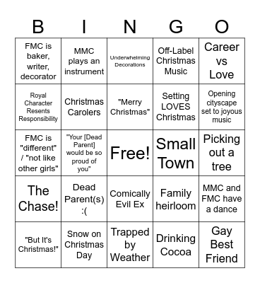 Hallmark Holiday Bingo Card