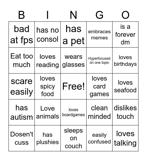 Thinking like a mimic Bingo Card