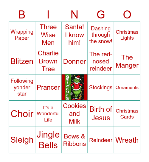 CHRISTMAS AT THE GONZALES' Bingo Card