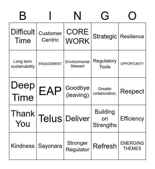 BINGO CML Bingo Card