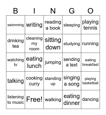~~ ing Time! Bingo Card