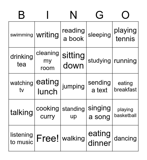 ~~ ing Time! Bingo Card