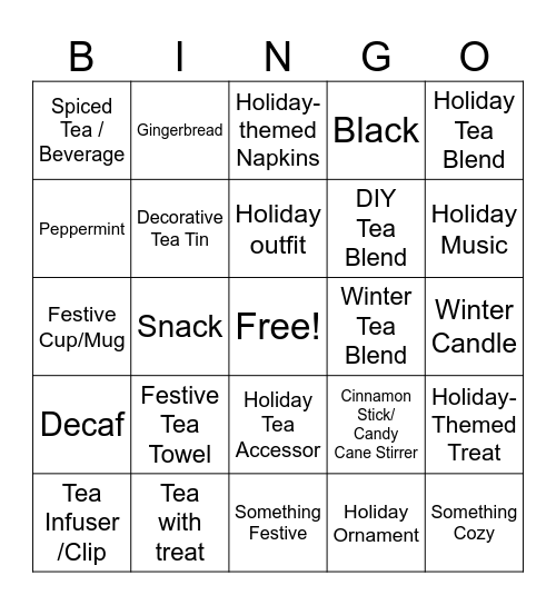 Merry & Matcha Bingo Card