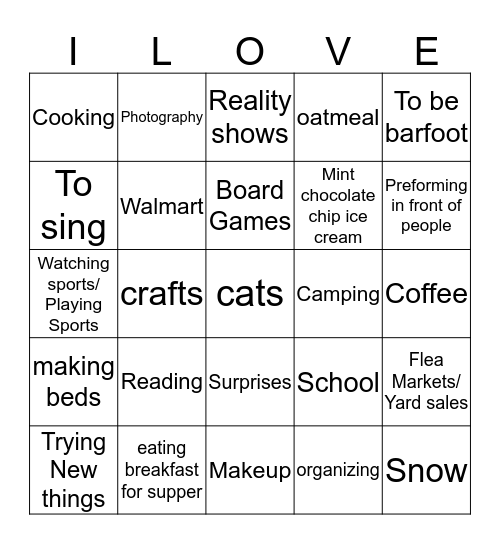 LOVE BINGO Card