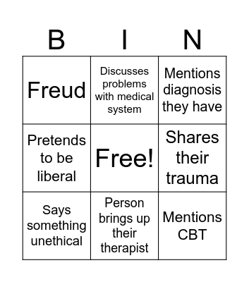 Psychology class Bingo Card