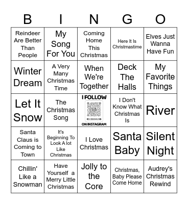 ROSCOE'S HOLLY JOLLY HOLIDAY ROUND Bingo Card