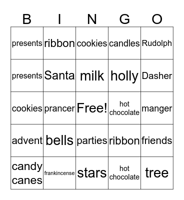 Christmas Bingo Card