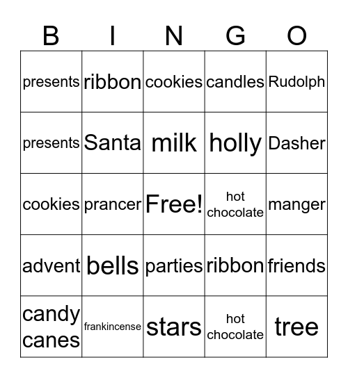 Christmas Bingo Card