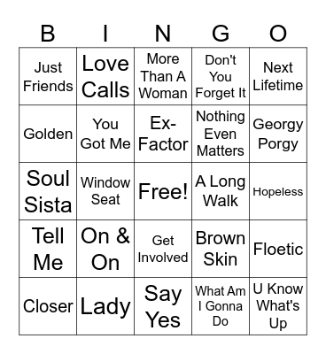 I Love My Neo-Soul Bingo Card