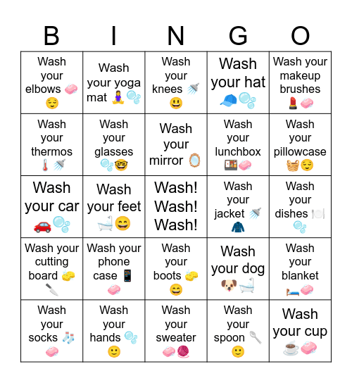 B2 L2 Wash your dog 🐶🛁 Bingo Card