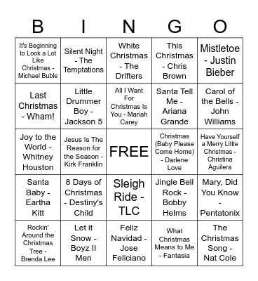 Christmas Bingo Card