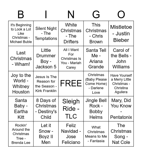 Christmas Bingo Card