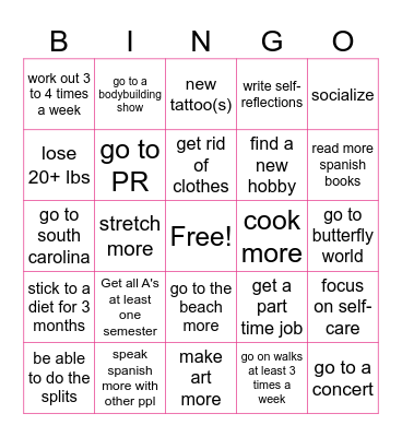 2026 Bingo Card