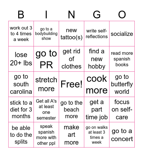 2026 Bingo Card