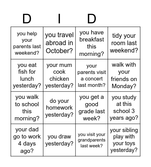 Find someone who ... Bingo Card
