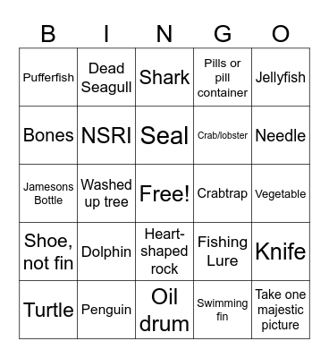 Beach Bingo Card