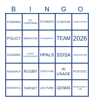 HPALS Strategy Meeting Bingo Card