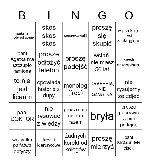 pani kasia bingo Card