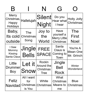 NAME THAT TUNE Bingo Card