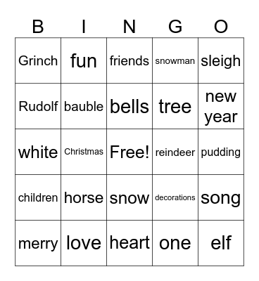 Christmas Bingo Card