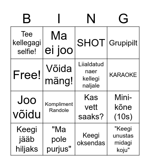 Sünnipäeva BINGO Card