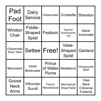Queen Anne & Neo Bingo Card
