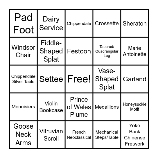 Queen Anne & Neo Bingo Card