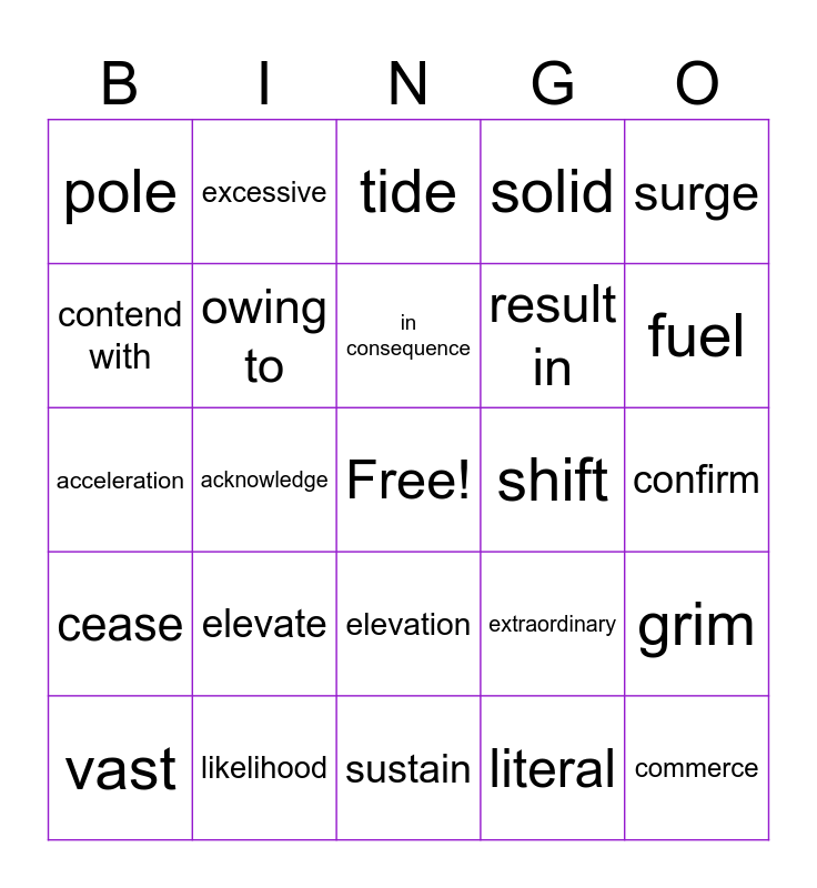 LT Book V Lesson 5 Bingo Card