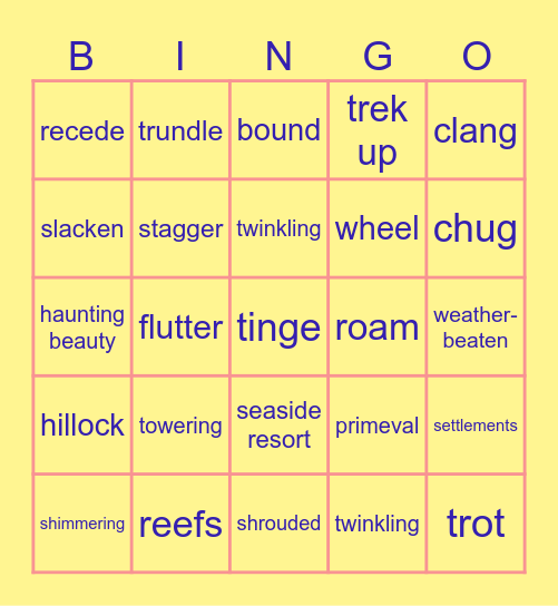 Namibia’s Desert Express Bingo Card