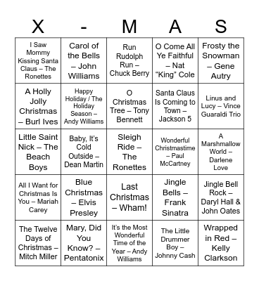 Christmas Bingo Card