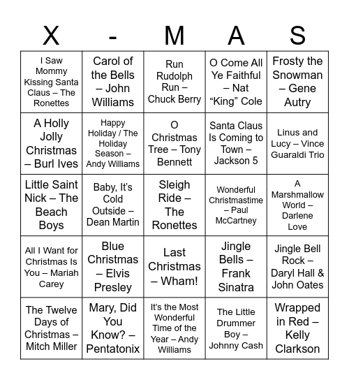 Christmas Bingo Card