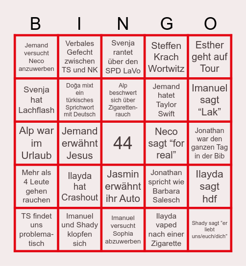 Bullshit-Bingo Jusos Neukölln Bingo Card
