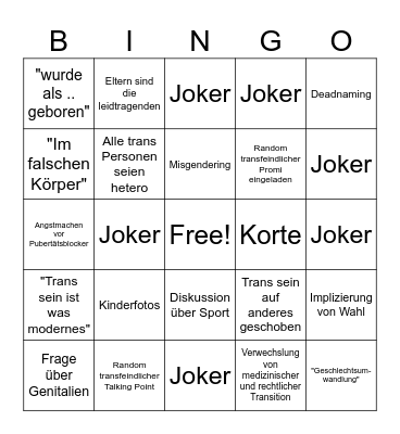 Trans Doku Bingo Card