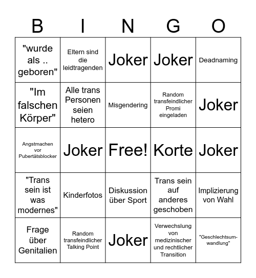 Trans Doku Bingo Card