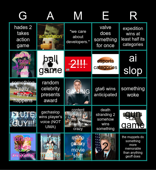 THE GAMER AWARDS Bingo Card