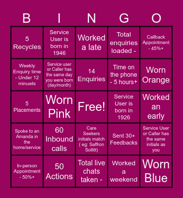 January Blues Bingo Card