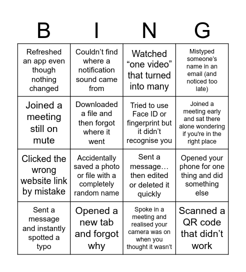 Digital Bingo Card