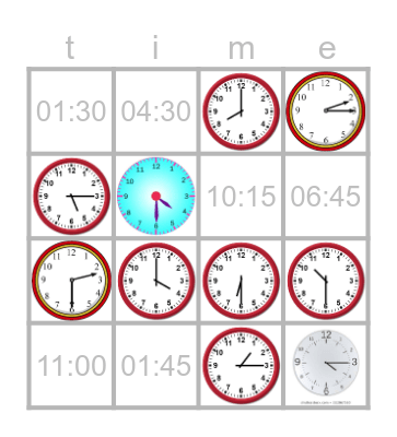 Time Bingo Card